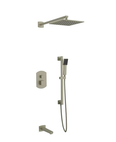 Artos - Safire Shower Set with Tub Filler, Slide Bar, Wall Mount Shower Head Curved