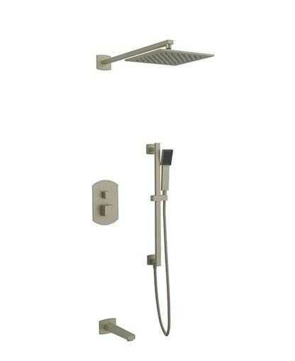 Artos - Safire Shower Set with Tub Filler, Slide Bar, Wall Mount Shower Head Curved