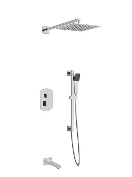 Artos - Safire Shower Set with Tub Filler, Slide Bar, Wall Mount Shower Head Curved