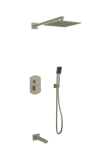 Artos - Safire Shower Set with Tub Filler, Hand Held, Wall Mount Shower Head Curved