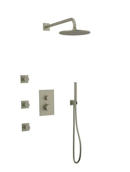 Artos - Otella Shower Set with Body Jets, Hand Held, Wall Mount Shower Head Round/Square