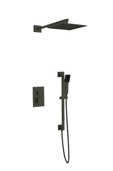 Artos - Milan Shower Set with Slide Bar, Wall Mount Shower Head Square