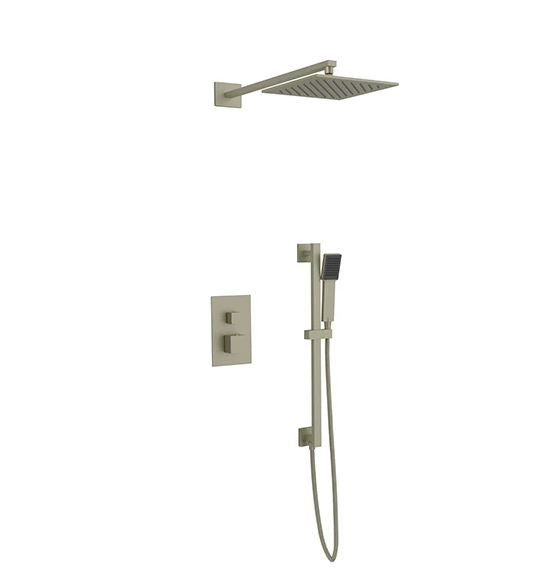 Artos - Milan Shower Set with Slide Bar, Wall Mount Shower Head Square