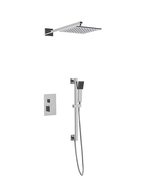 Artos - Milan Shower Set with Slide Bar, Wall Mount Shower Head Square