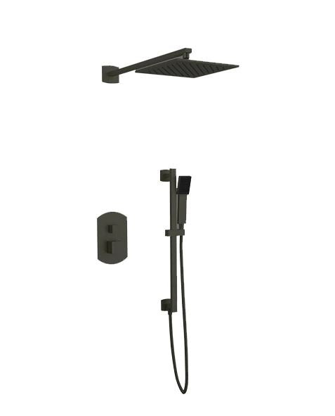 Artos - Safire Shower Set with Slide Bar, Wall Mount Shower Head Curved