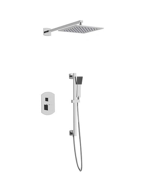 Artos - Safire Shower Set with Slide Bar, Wall Mount Shower Head Curved
