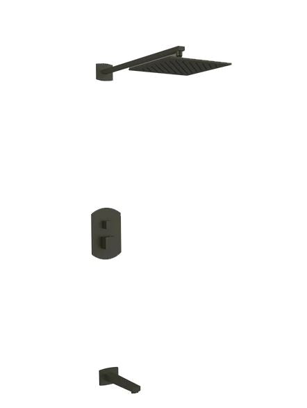 Artos - Safire Shower Set with Tub Filler, Wall Mount Shower Head Curved
