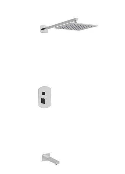 Artos - Safire Shower Set with Tub Filler, Wall Mount Shower Head Curved