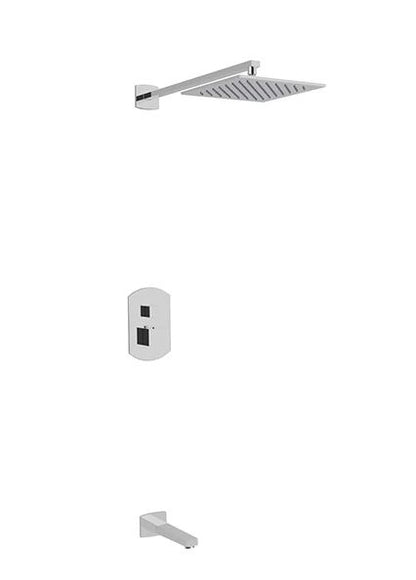 Artos - Safire Shower Set with Tub Filler, Wall Mount Shower Head Curved