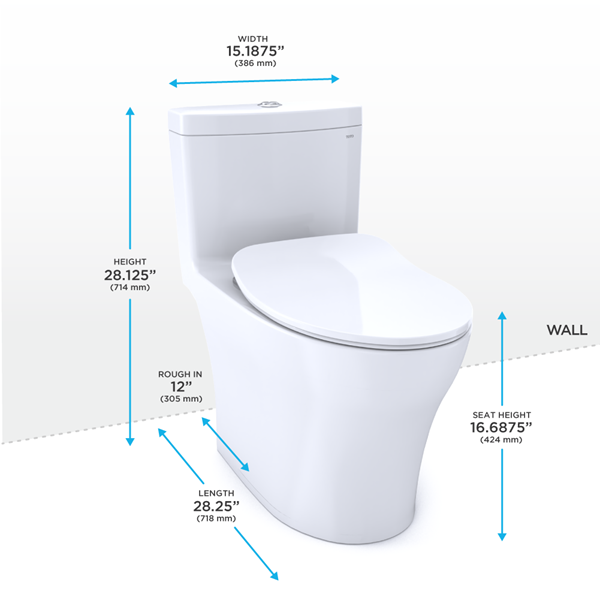 Toto - Aquia IV One-Piece Elongated Dual Flush 1.28 And 0.9 Gpf, Washlet+ Ready Toilet With Cefiontect
