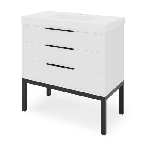 Jeffrey Alexander - Gardner 36 Inch W  Single Basin Bathroom Vanity Set