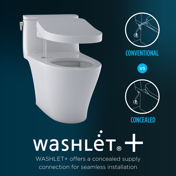 Toto - Washlet+ Nexus Two-Piece Elongated 1.28 Gpf Toilet With C5 Bidet Seat, Cotton White