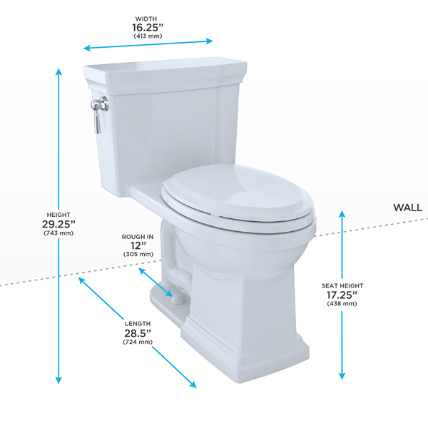 Toto - Promenade II 1G One-Piece Elongated 1.0 Gpf Universal Height Toilet, Ebony