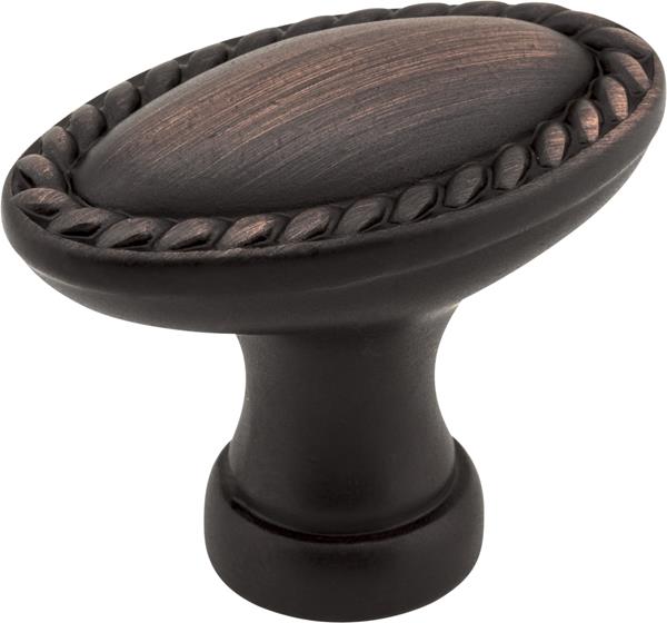 Elements - 1-3/8 Inch Overall Length Oval Rope Detailed Lindos Cabinet Knob