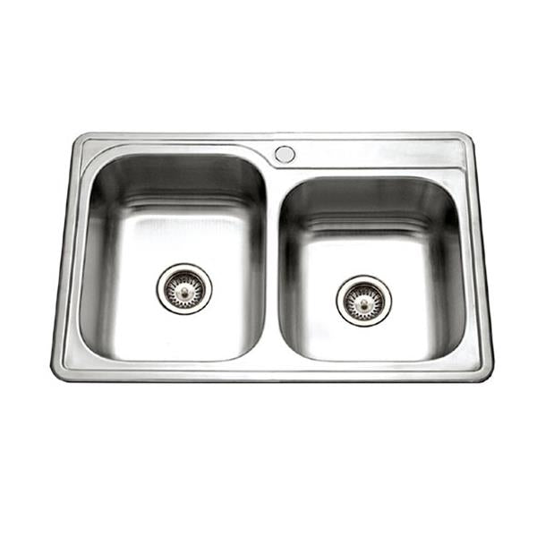 Hamat - Revive Topmount Stainless Steel 1-hole 60/40 Double Bowl Kitchen Sink