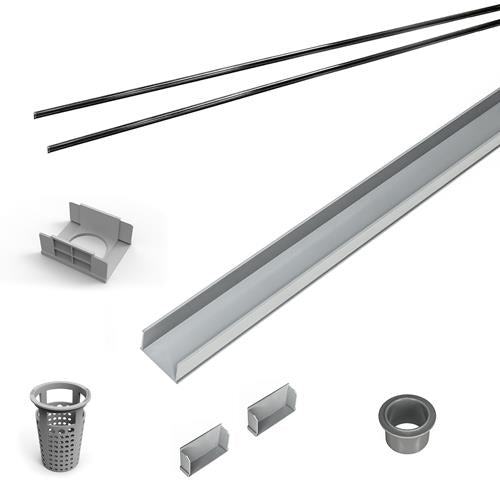 Infinity Drain - 96 Inch PVC Component Only Kit for S-AG 65, S-DG 65, and S-TIF 65 series