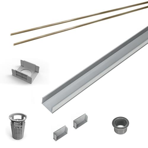 Infinity Drain - 72 Inch PVC Component Only Kit for S-AG 65, S-DG 65, and S-TIF 65 series