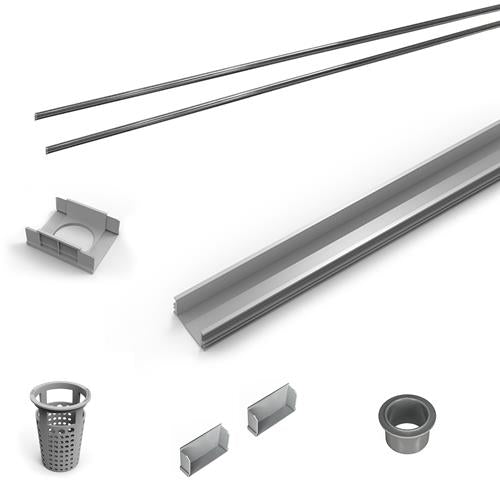 Infinity Drain - 72 Inch PVC Component Only Kit for S-LAG 65, S-LT 65, and S-LTIF 65 series.