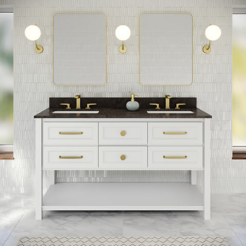 Jeffrey Alexander - Kipling 60 Inch W  Double Basin Bathroom Vanity Set