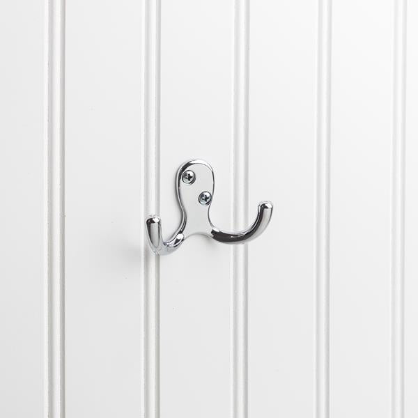 Elements - 1-7/8 Inch Double zinc wall mount coat hook.