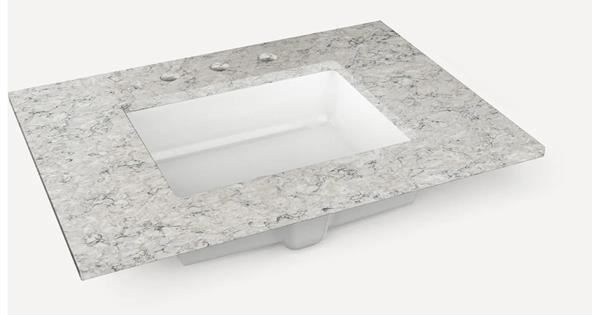 Robern - Ches Hill/Sendai 30 Inch Quartz Vanity Top with Integrated Sink