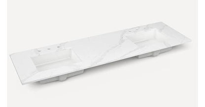 Robern - Willowmere 72 Inch Quartz vanity top with two single basin sinks