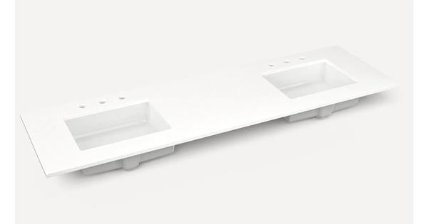 Robern - Wyndale 72 Inch Quartz vanity top with two single basin sinks