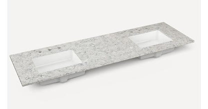 Robern - Wyndale 72 Inch Quartz vanity top with two single basin sinks