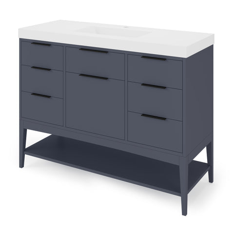 Jeffrey Alexander - Gardner 48 Inch W  Single Basin Bathroom Vanity Set