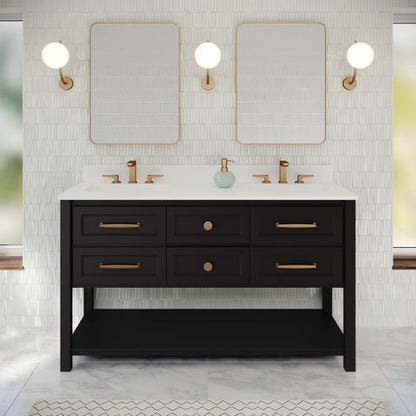 Jeffrey Alexander - Kipling 60 Inch W  Double Basin Bathroom Vanity Set
