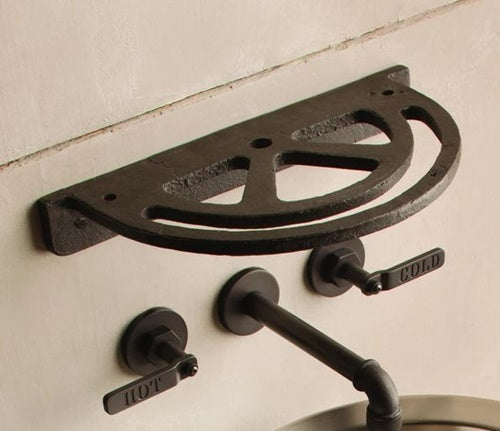 Stone Forest - Industrial Iron Shelf W/ Glass