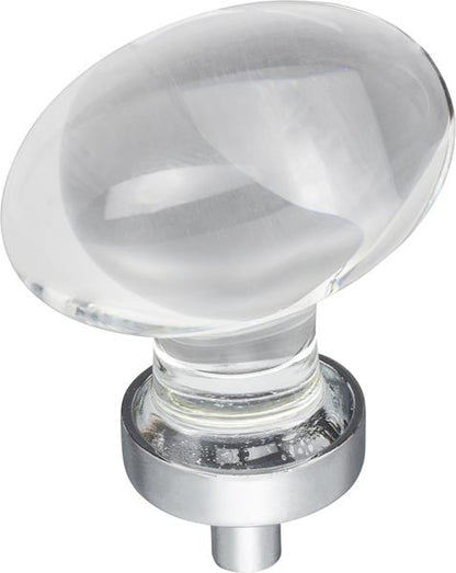 Jeffrey Alexander - 1-5/8 Inch Overall Length Football Glass Harlow Cabinet Knob