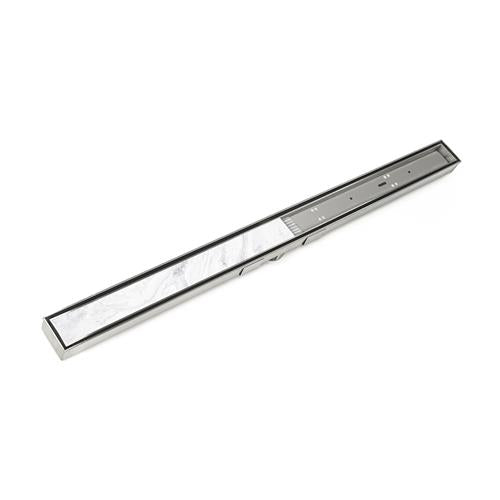 Infinity Drain - 72 Inch S-Stainless Steel Series Complete Kit with Low Profile Tile Insert Frame