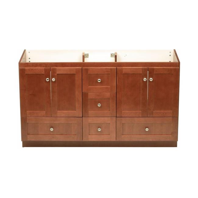 Simplicity by Strasser - 60 X 21 X 34.5 Legacy Vanity Shaker Door For Double Basin