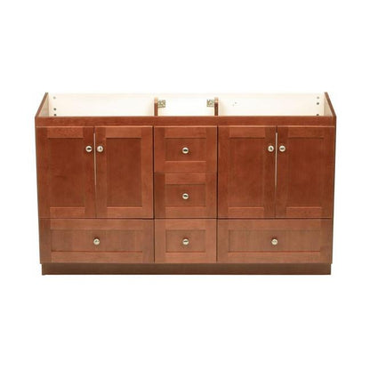 Simplicity by Strasser - 60 X 21 X 34.5 Legacy Vanity Shaker Door For Double Basin