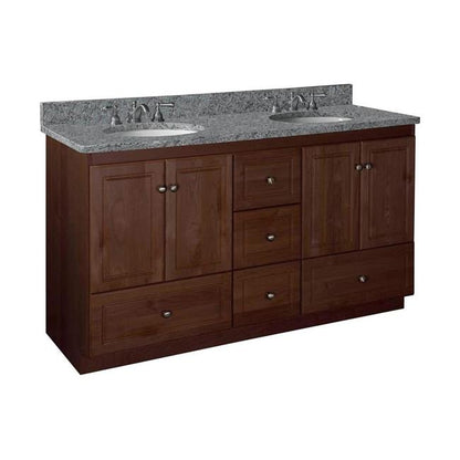 Simplicity by Strasser - 60 X 21 X 34.5 Legacy Vanity Shaker Door For Double Basin