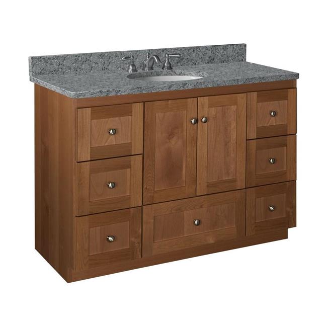 Simplicity by Strasser - 48 X 21 X 34.5 Legacy Vanity Shaker Door For Single Basin (Top not included)