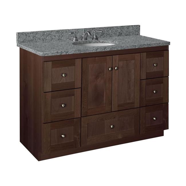 Simplicity by Strasser - 48 X 21 X 34.5 Legacy Vanity Shaker Door For Single Basin (Top not included)