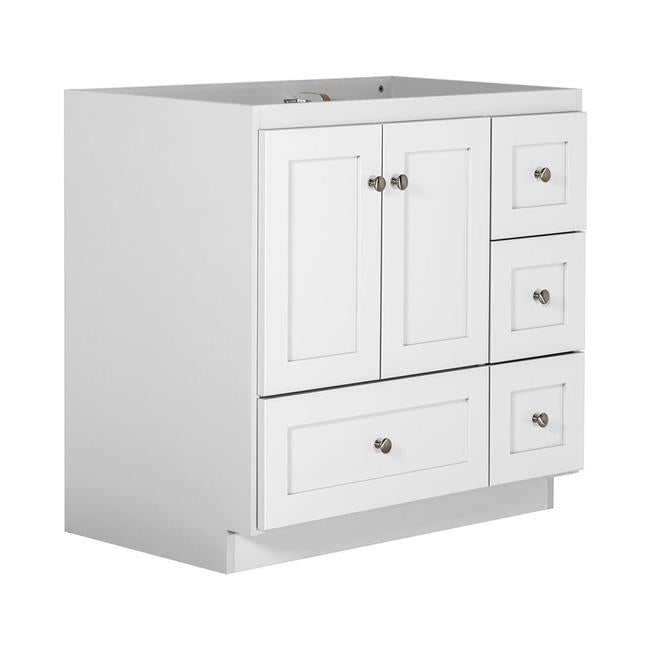Simplicity by Strasser - 36 X 21 X 34.5 Legacy Vanity Shaker Door Right Hand Drawers (Top not included)