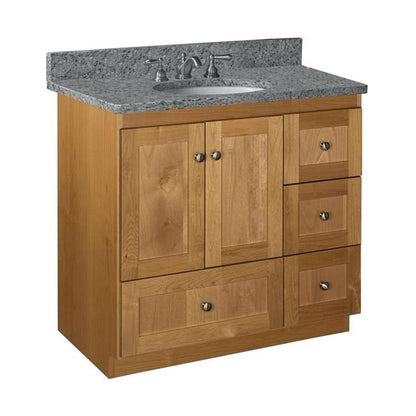 Simplicity by Strasser - 36 X 21 X 34.5 Legacy Vanity Shaker Door Right Hand Drawers (Top not included)