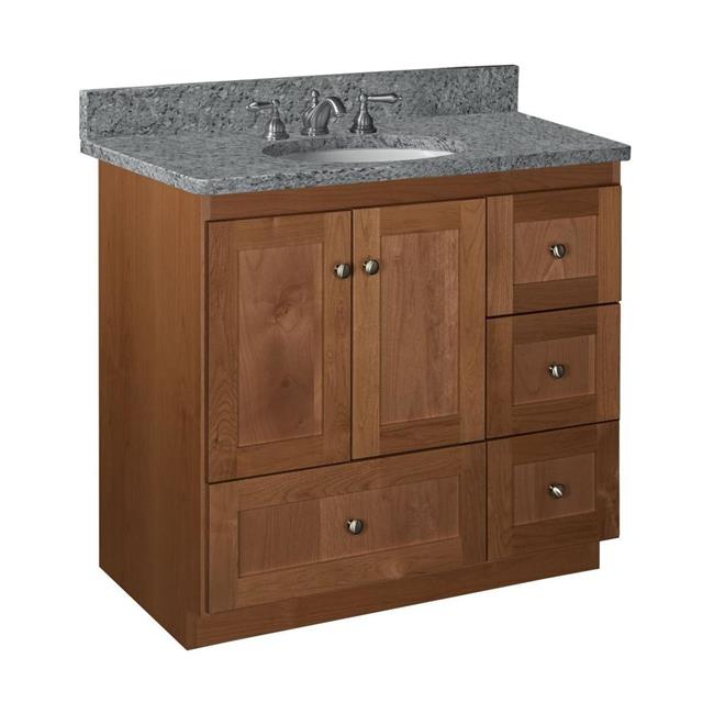 Simplicity by Strasser - 36 X 21 X 34.5 Legacy Vanity Shaker Door Right Hand Drawers (Top not included)