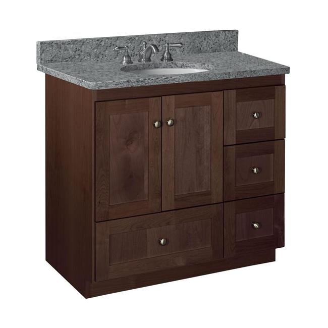 Simplicity by Strasser - 36 X 21 X 34.5 Legacy Vanity Shaker Door Right Hand Drawers (Top not included)