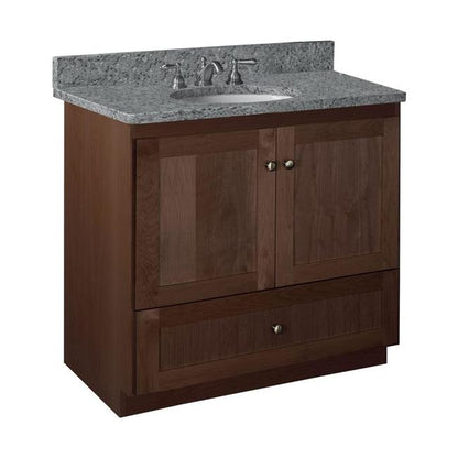 Simplicity by Strasser - 36 X 21 X 34.5 Legacy Vanity Shaker Door No Side Drawers (Top not included)