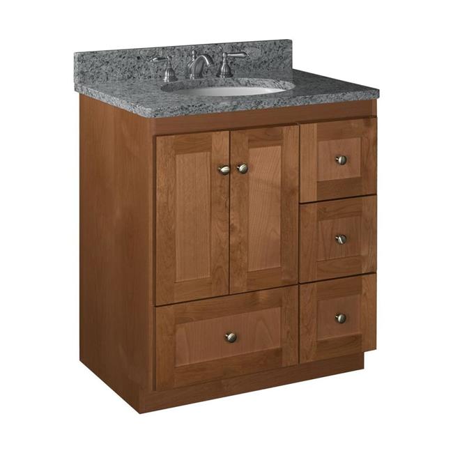 Simplicity by Strasser - 30 X 21 X 34.5 Legacy Vanity Shaker Door Right Hand Drawers (Top not included)