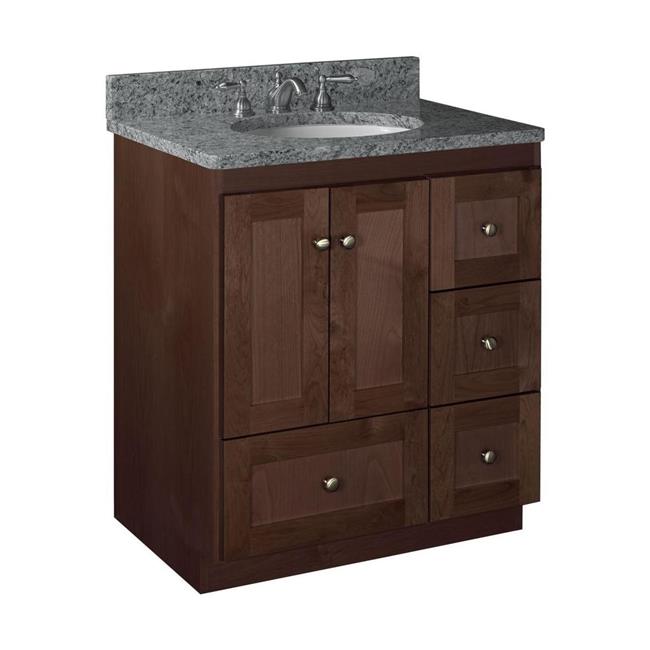 Simplicity by Strasser - 30 X 21 X 34.5 Legacy Vanity Shaker Door Right Hand Drawers (Top not included)