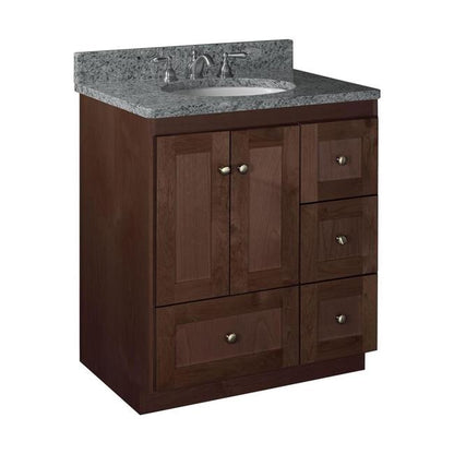 Simplicity by Strasser - 30 X 21 X 34.5 Legacy Vanity Shaker Door Right Hand Drawers (Top not included)