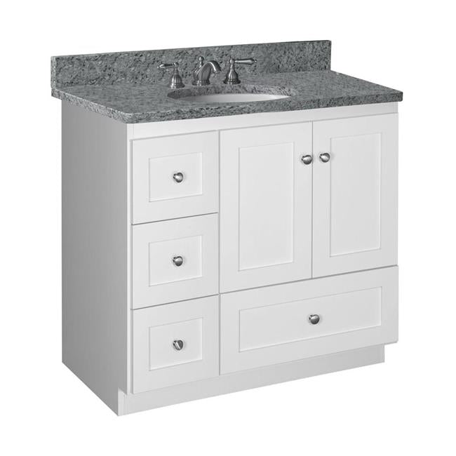 Simplicity by Strasser - 36 X 21 X 34.5 Legacy Vanity Shaker Door Left Hand Drawers (Top not included)