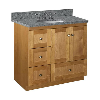 Simplicity by Strasser - 36 X 21 X 34.5 Legacy Vanity Shaker Door Left Hand Drawers (Top not included)