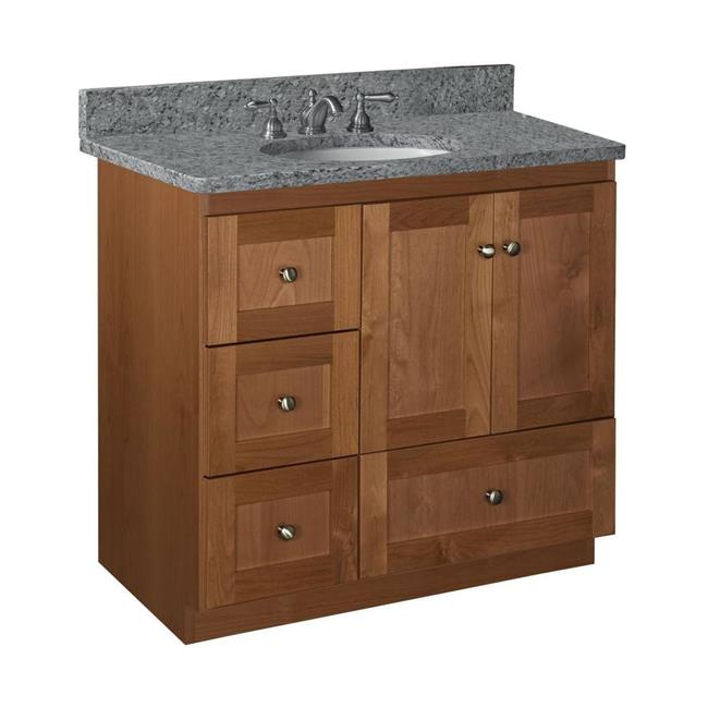 Simplicity by Strasser - 36 X 21 X 34.5 Legacy Vanity Shaker Door Left Hand Drawers (Top not included)