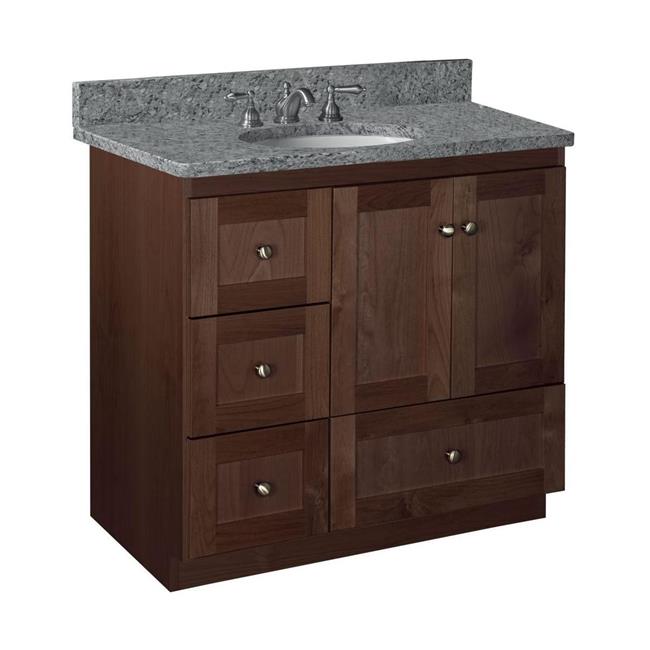 Simplicity by Strasser - 36 X 21 X 34.5 Legacy Vanity Shaker Door Left Hand Drawers (Top not included)
